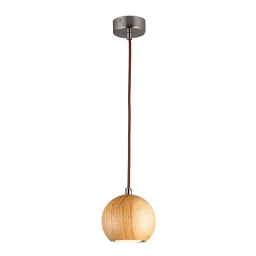 Lámpara colgante 1xGU10/10W/230V ceniza/madera maciza marrón