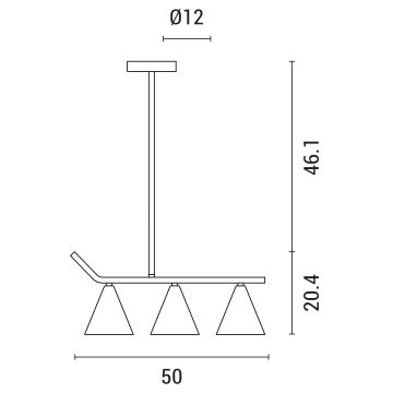 Lámpara colgante 3xE27/40W/230V negro