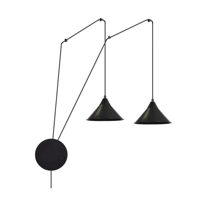 Lámpara colgante ABRAMO 2xE27/15W/230V negro