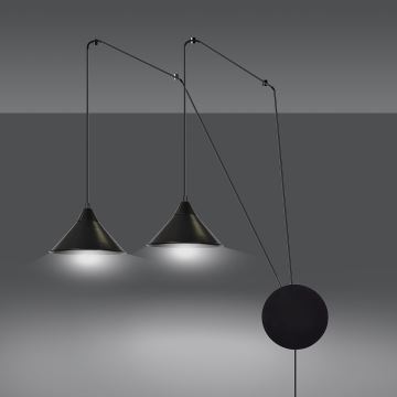 Lámpara colgante ABRAMO 2xE27/15W/230V negro