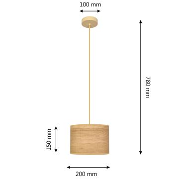 Lámpara colgante ALBA 1xE27/60W/230V diá. 20 cm marrón