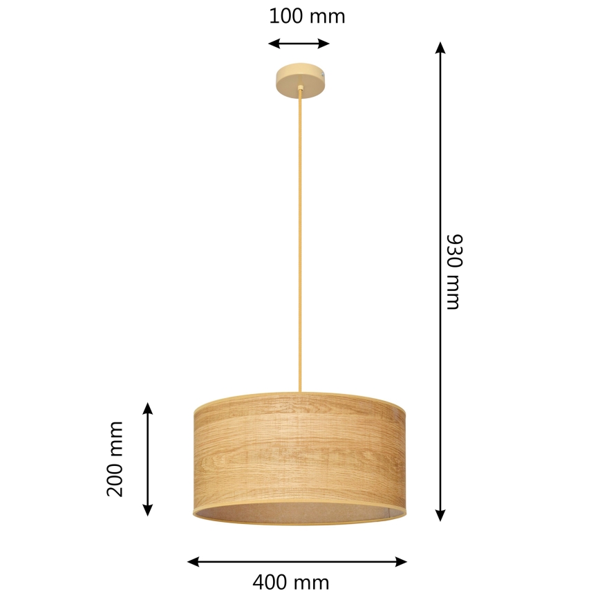 Lámpara colgante ALBA 1xE27/60W/230V diá. 40 cm marrón