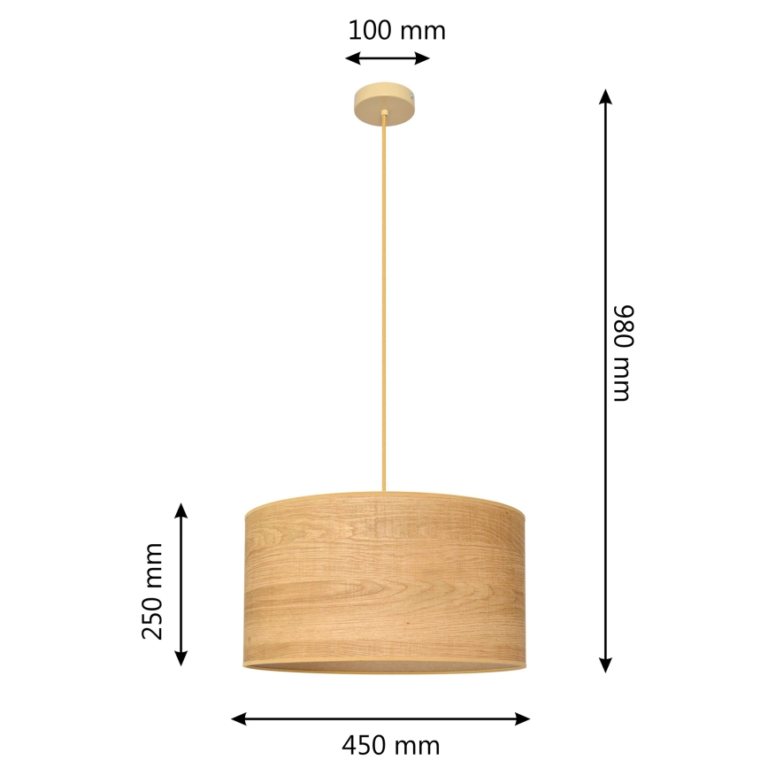 Lámpara colgante ALBA 1xE27/60W/230V diá. 45 cm marrón