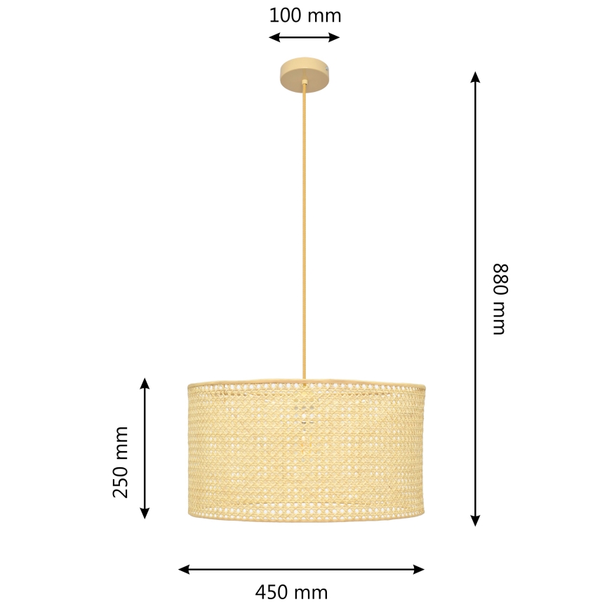 Lámpara colgante ALBA 1xE27/60W/230V diá. 45 cm ratán