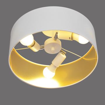 Lámpara colgante ALBA 3xE27/60W/230V blanco/dorado