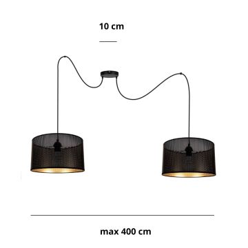 Lámpara colgante ALDO 2xE27/60W/230V negro