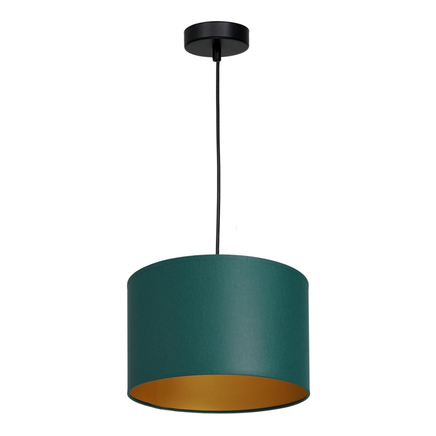 Lámpara colgante ARDEN 1xE27/60W/230V diá. 25 cm verde/dorado