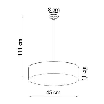 Lámpara colgante ARENA 45 3xE27/60W/230V negro