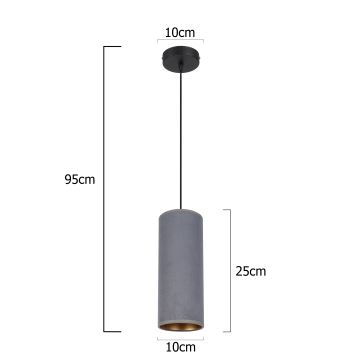 Lámpara colgante AVALO 1xE27/60W/230V gris
