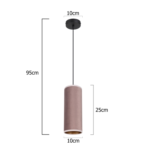 Lámpara colgante AVALO 1xE27/60W/230V rosa
