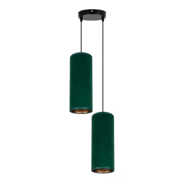 Lámpara colgante AVALO 2xE27/60W/230V diá. 20 cm verde