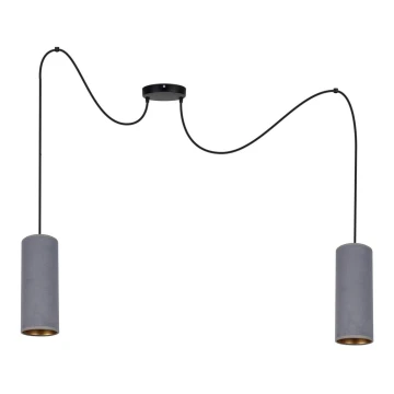 Lámpara colgante AVALO 2xE27/60W/230V gris