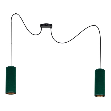 Lámpara colgante AVALO 2xE27/60W/230V verde