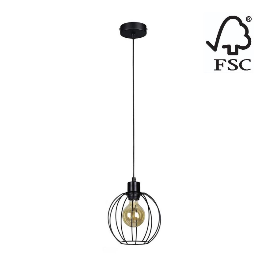 Lámpara colgante BERIS 1xE27/60W/230V - Certificado FSC
