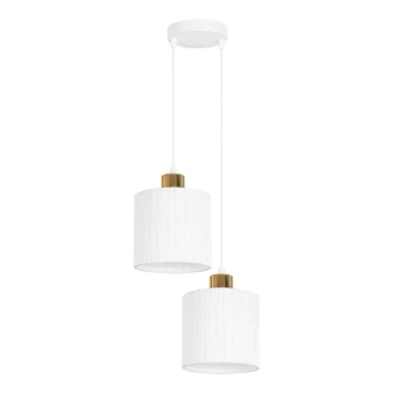 Lámpara colgante BIZO 2xE27/60W/230V blanco/dorado