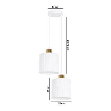 Lámpara colgante BIZO 2xE27/60W/230V blanco/dorado