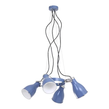Lámpara colgante BJORN BLUE 4xE27/60W/230V