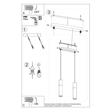 Lámpara colgante BORGIO 2xGU10/40W/230V