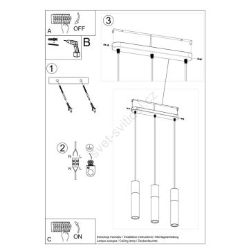 Lámpara colgante BORGIO 3xGU10/40W/230V