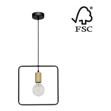Lámpara colgante CARSTEN 1xE27/60W/230V roble mate – Certificado FSC