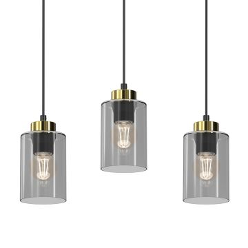 Lámpara colgante CHIC 3xE27/60W/230V negro/gris