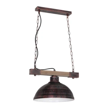 Lámpara colgante con cadena HAKON 1xE27/60W/230V madera natural