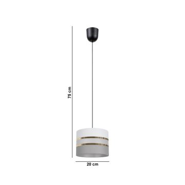 Lámpara colgante CORAL 1xE27/60W/230V diá. 20 cm blanco/gris