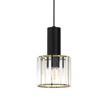 Lámpara colgante CRISTAL 1xE27/60W/230V negro