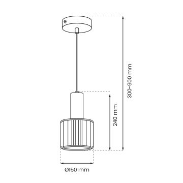 Lámpara colgante CRISTAL 1xE27/60W/230V negro