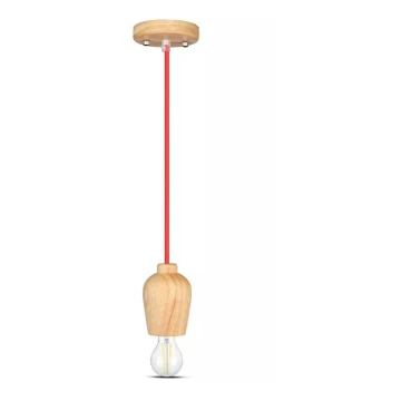 Lámpara colgante de cable 1xE27/60W/230V rojo