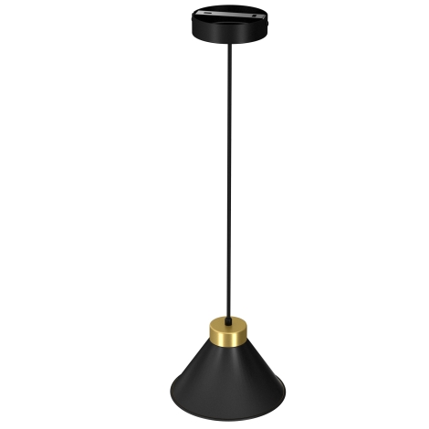 Lámpara colgante DEMET 1xE27/60W/230V negro/dorado