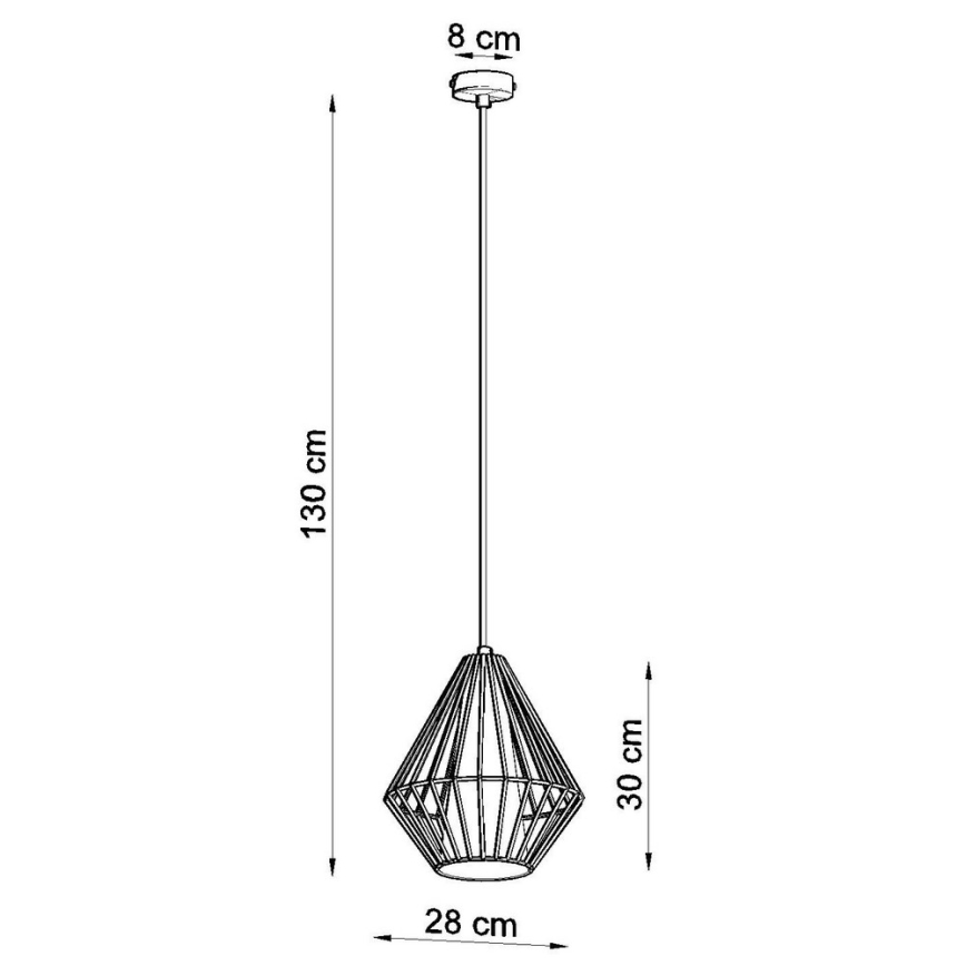 Lámpara colgante DEMI 1xE27/60W/230V negro/blanco