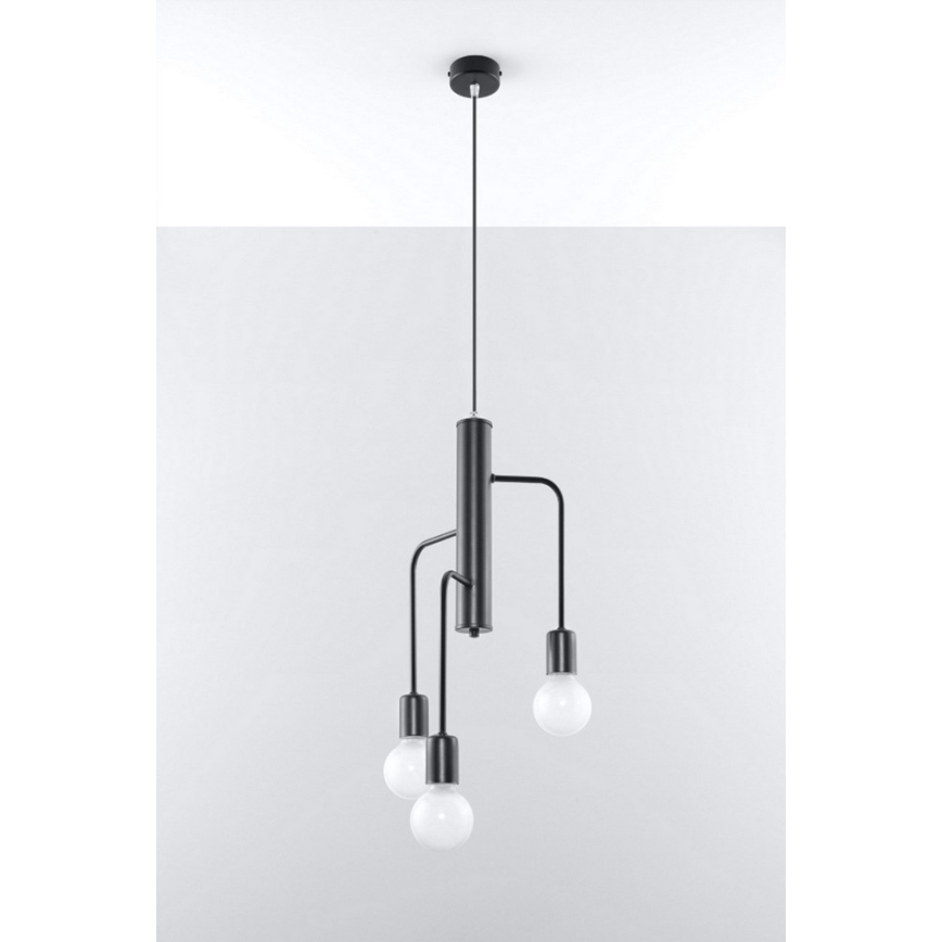 Lámpara colgante DUOMO 3M 3xE27/60W/230V negro