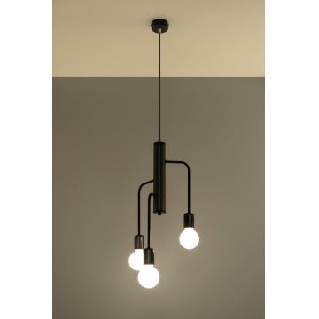 Lámpara colgante DUOMO 3M 3xE27/60W/230V negro