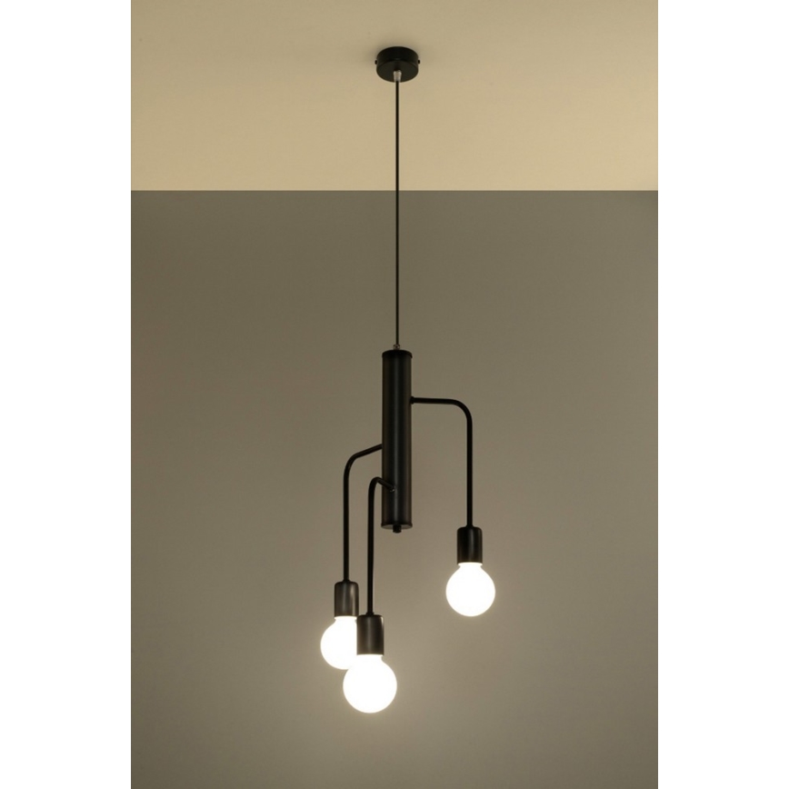 Lámpara colgante DUOMO 3M 3xE27/60W/230V negro