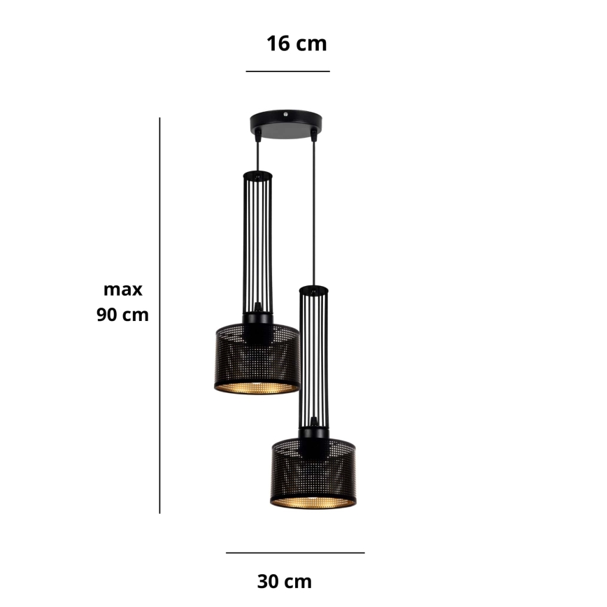 Lámpara colgante ELIS 2xE27/60W/230V diá. 30 cm