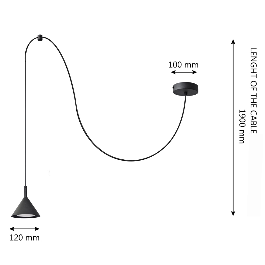 Lámpara colgante ETNA 1xGX53/15W/230V negro