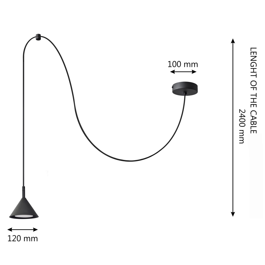 Lámpara colgante ETNA LONG 1xGX53/15W/230V negro