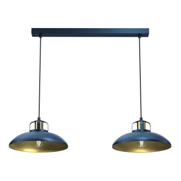 Lámpara colgante FELIX 2xE27/60W/230V azul