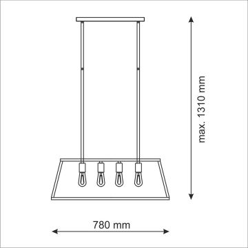 Lámpara colgante FINLAND 4xE27/60W/230V