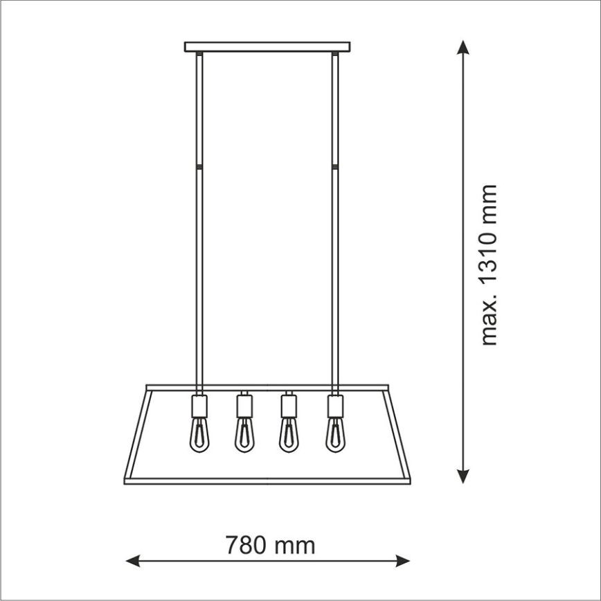 Lámpara colgante FINLAND 4xE27/60W/230V