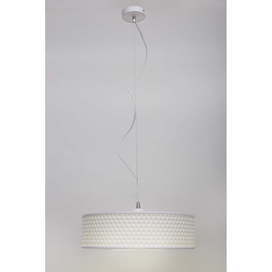 Lámpara colgante GARDA 1xE27/60W/230V diá. 40 cm blanco