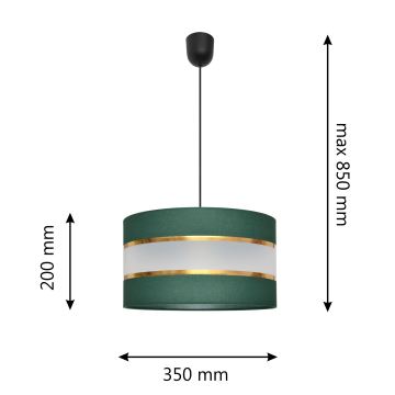 Lámpara colgante HELEN 1xE27/60W/230V diá. 35 cm verde/dorado
