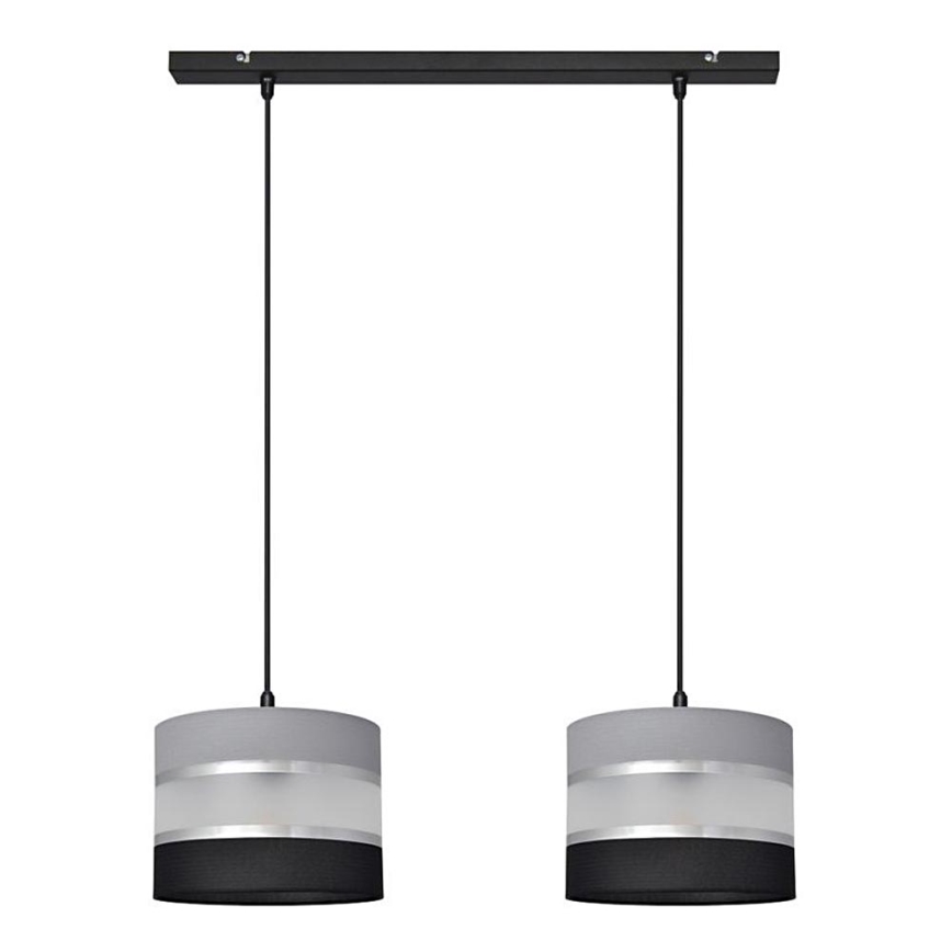 Lámpara colgante HELEN 2xE27/60W/230V negro/gris/plata