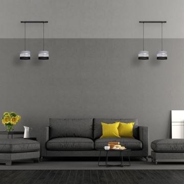 Lámpara colgante HELEN 2xE27/60W/230V negro/gris/plata