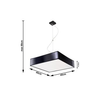 Lámpara colgante HORUS 45 3xE27/60W/230V negro