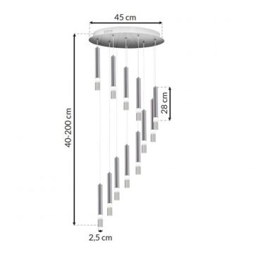 Lámpara colgante ICE 12xLED/12W/230V