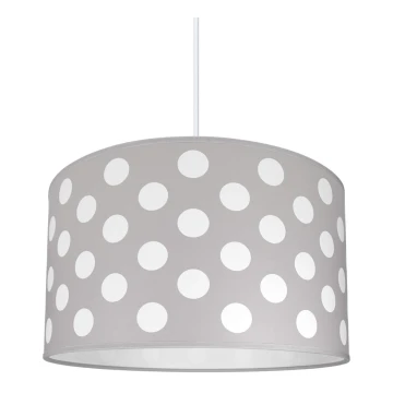 Lámpara colgante infantil DOTS GREY 1xE27/60W/230V