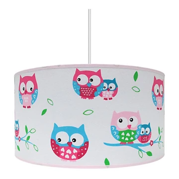 Lámpara colgante infantil OWLS 1xE27/60W/230V blanca