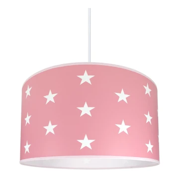 Lámpara colgante infantil STARS PINK 1xE27/60W/230V